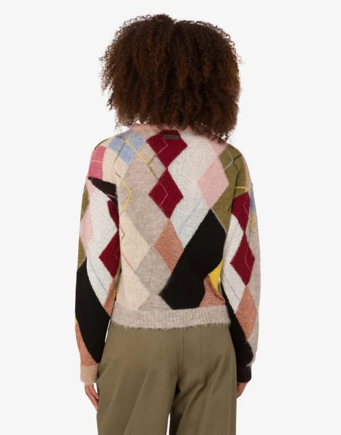 Pull en mohair et gaze incrustée Pull en mohair et gaze incrustée