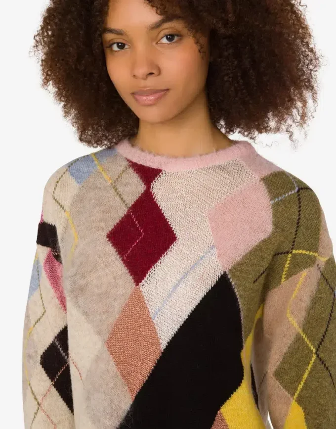 Pull en mohair et gaze incrustée Pull en mohair et gaze incrustée