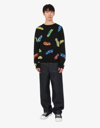 Pull en pur coton intarsia