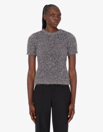 Pull en tissu à effet métallisé