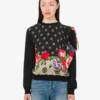 Pull imprimé en pur coton et soie mélangée Pull imprimé en pur coton et soie mélangée