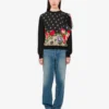Pull imprimé en pur coton et soie mélangée Pull imprimé en pur coton et soie mélangée