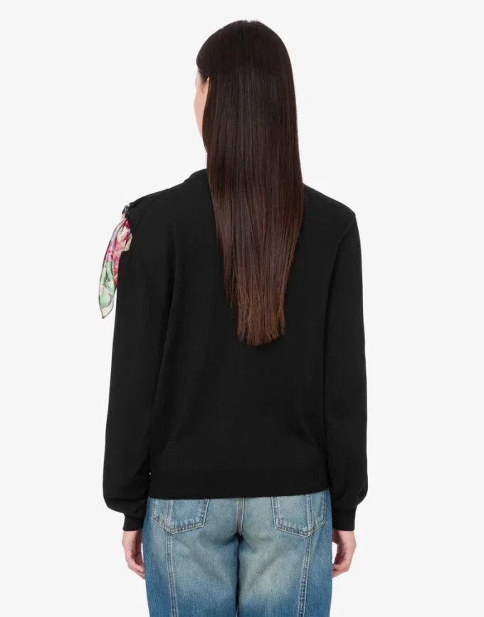 Pull imprimé en pur coton et soie mélangée Pull imprimé en pur coton et soie mélangée