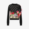 Pull imprimé en pur coton et soie mélangée Pull imprimé en pur coton et soie mélangée