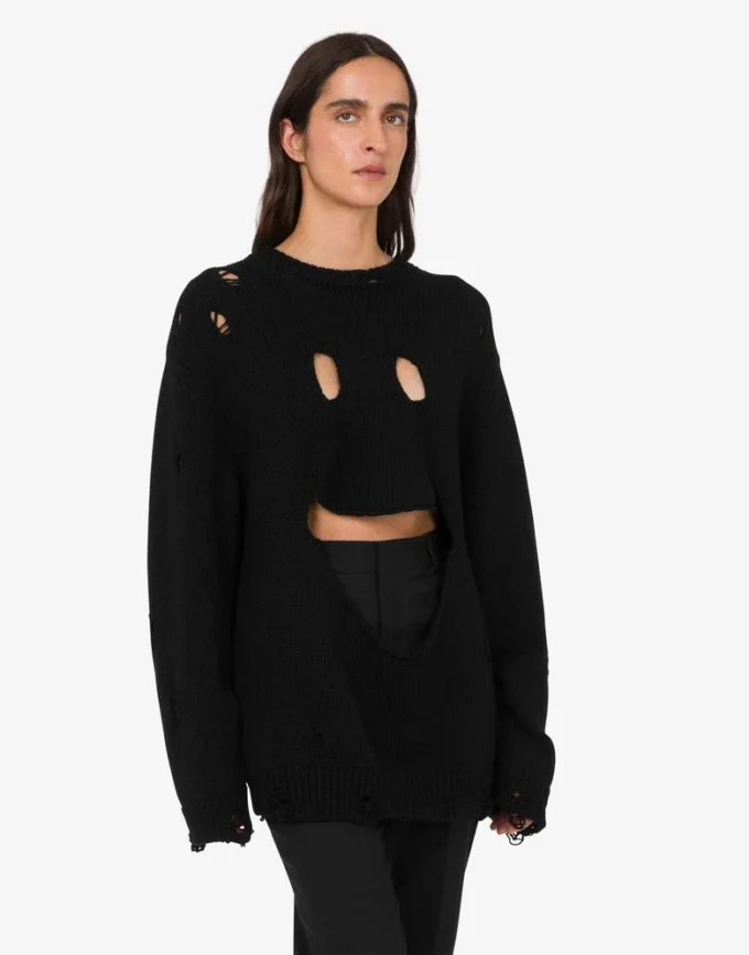 Pull oversize en laine sculptée