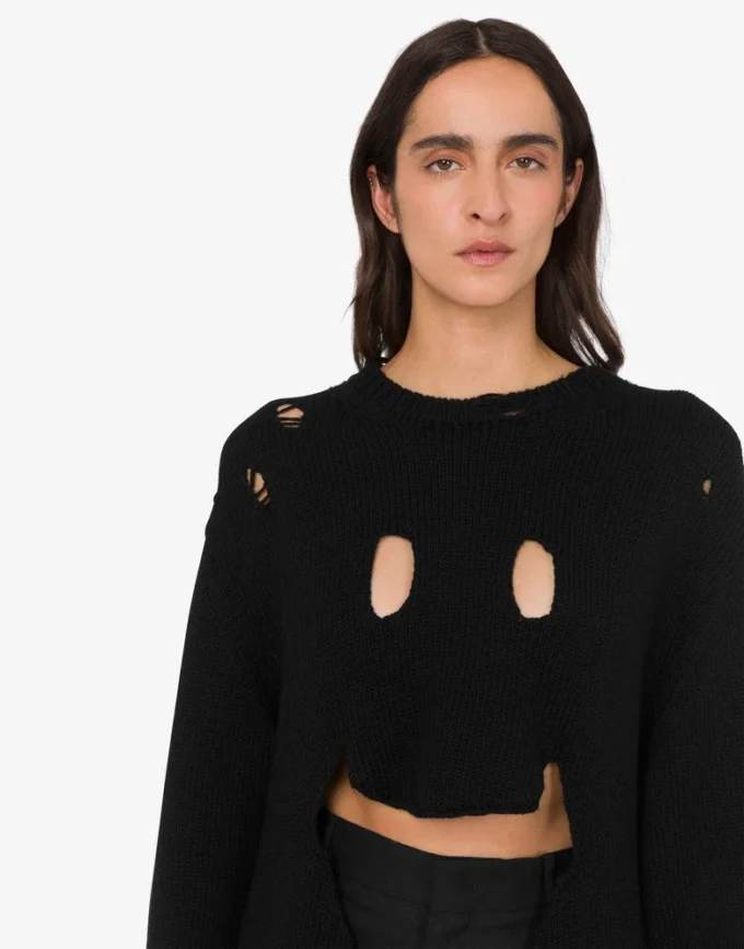 Pull oversize en laine sculptée