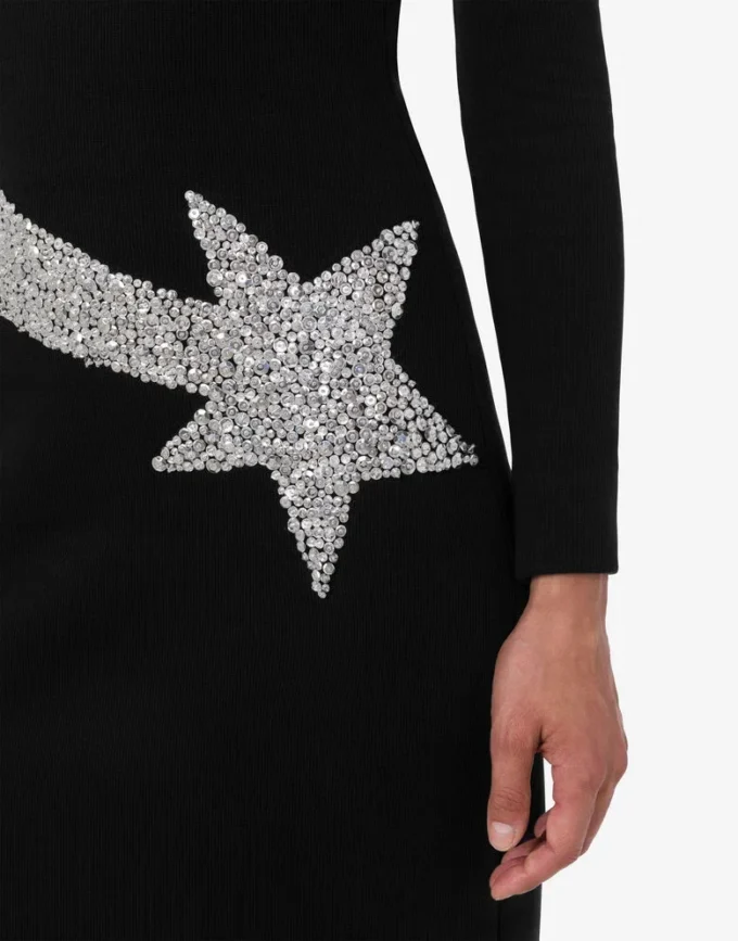 Robe décorée en coton mélangé