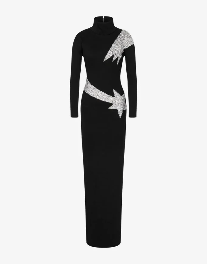 Robe décorée en coton mélangé