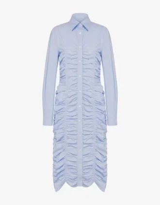 Robe drapée en popeline de coton