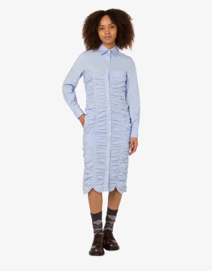 Robe drapée en popeline de coton Robe drapée en popeline de coton
