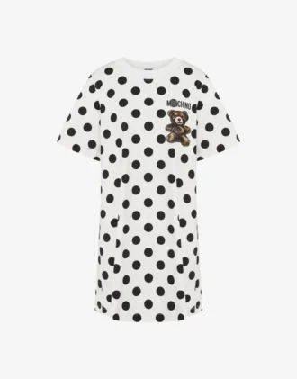 Robe en coton épais imprimée ours en peluche Moschino
