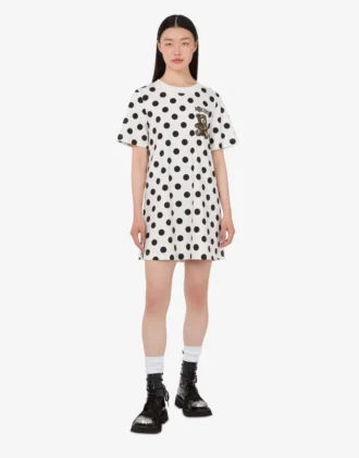 Robe en coton épais imprimée ours en peluche Moschino