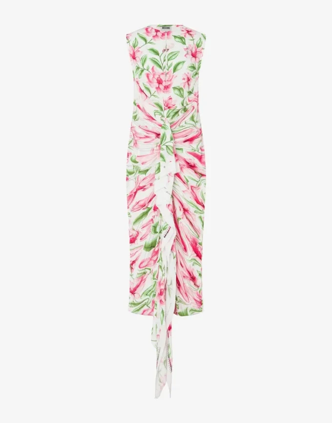 Robe en crêpe de Chine imprimée