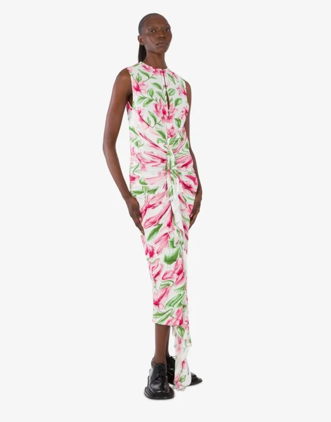 Robe en crêpe de Chine imprimée