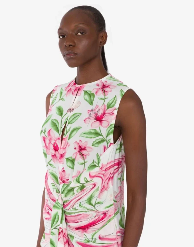 Robe en crêpe de Chine imprimée