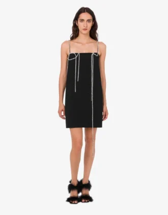 Robe en crêpe stretch embellie