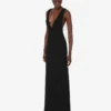 Robe en crêpe stretch embellie
