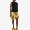 Robe en crêpe stretch embellie