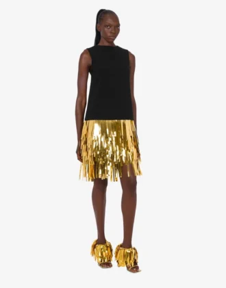 Robe en crêpe stretch embellie