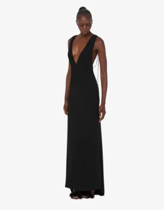 Robe en crêpe stretch embellie