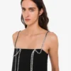 Robe en crêpe stretch embellie
