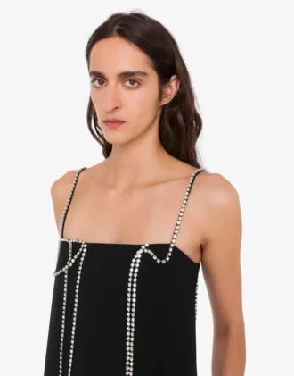 Robe en crêpe stretch embellie