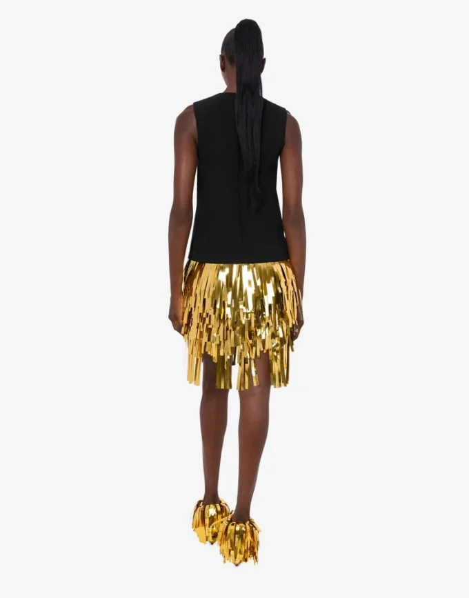 Robe en crêpe stretch embellie