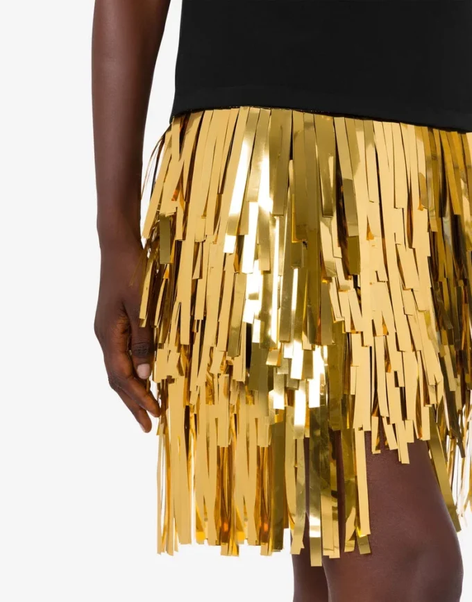 Robe en crêpe stretch embellie