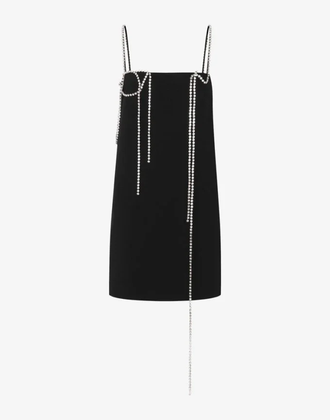 Robe en crêpe stretch embellie