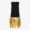 Robe en crêpe stretch embellie
