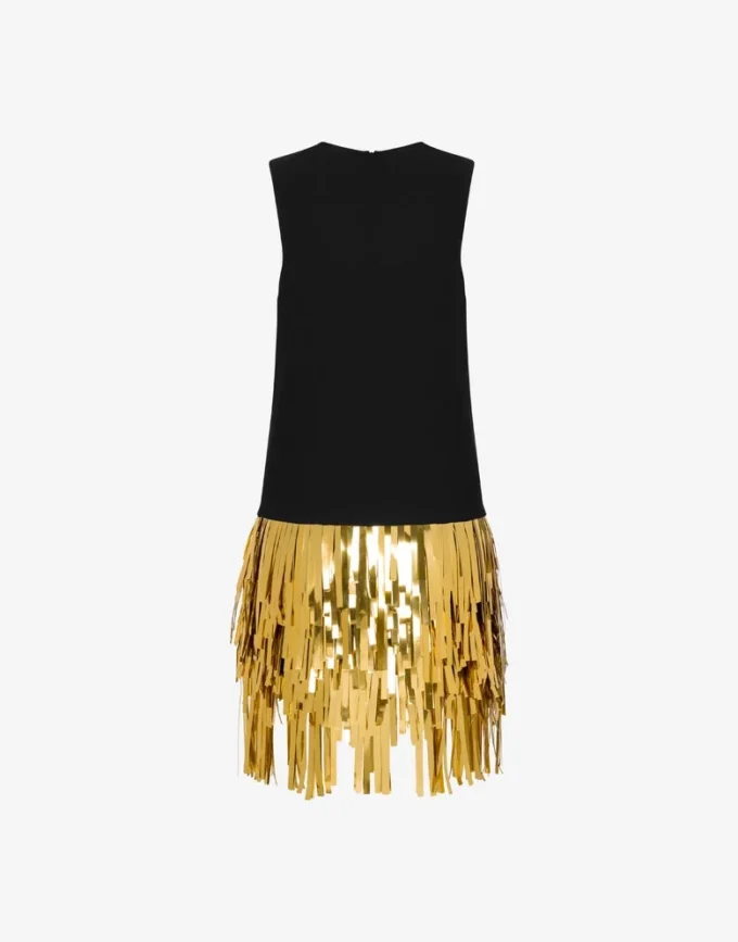 Robe en crêpe stretch embellie
