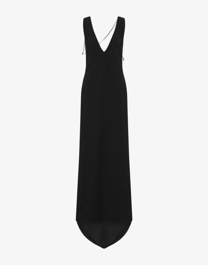 Robe en crêpe stretch embellie