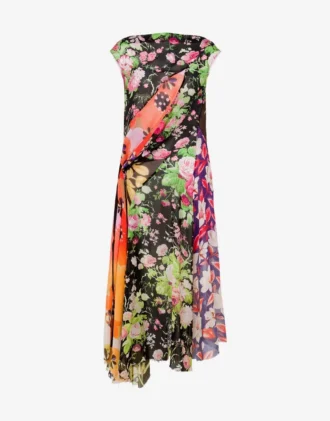Robe en georgette de soie imprimée