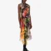 Robe en georgette de soie imprimée