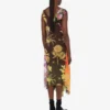 Robe en georgette de soie imprimée