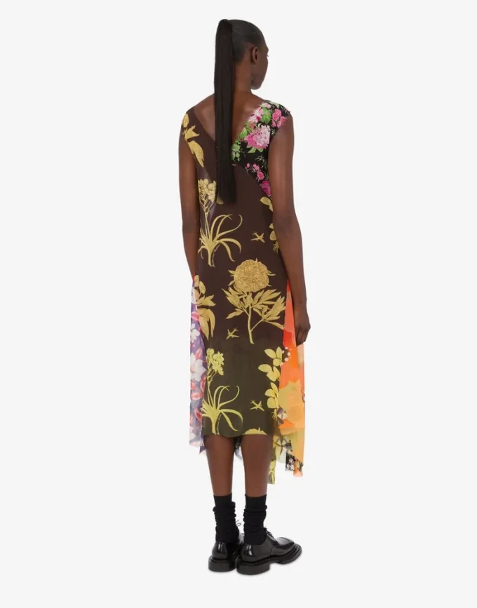 Robe en georgette de soie imprimée