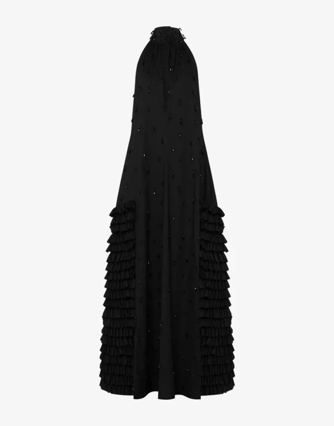 Robe en popeline de coton brodée