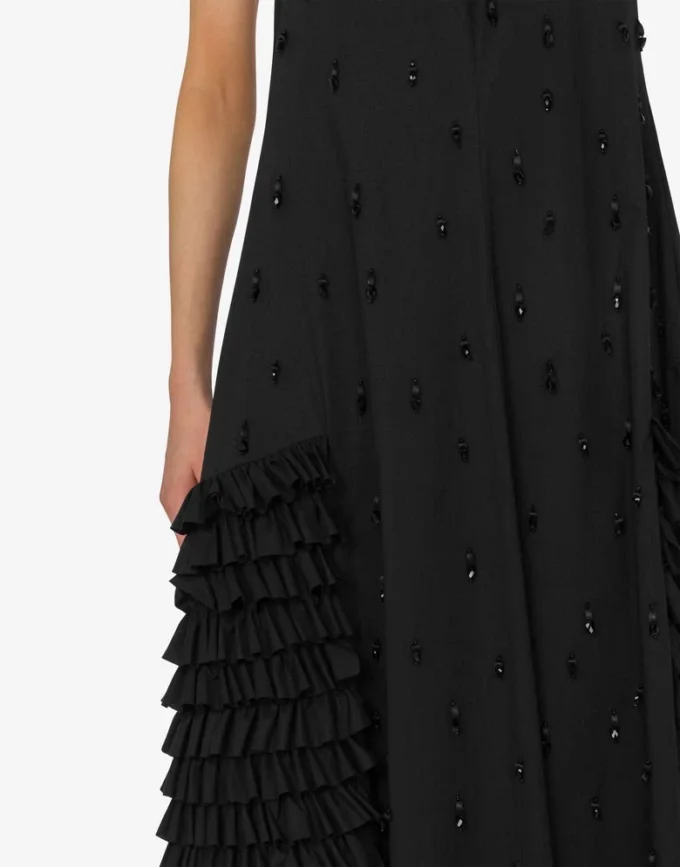 Robe en popeline de coton brodée