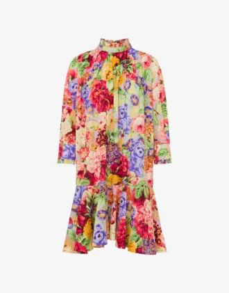 Robe en popeline de coton imprimée