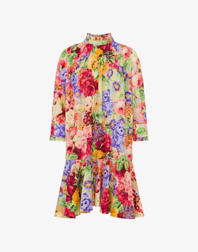 Robe en popeline de coton imprimée