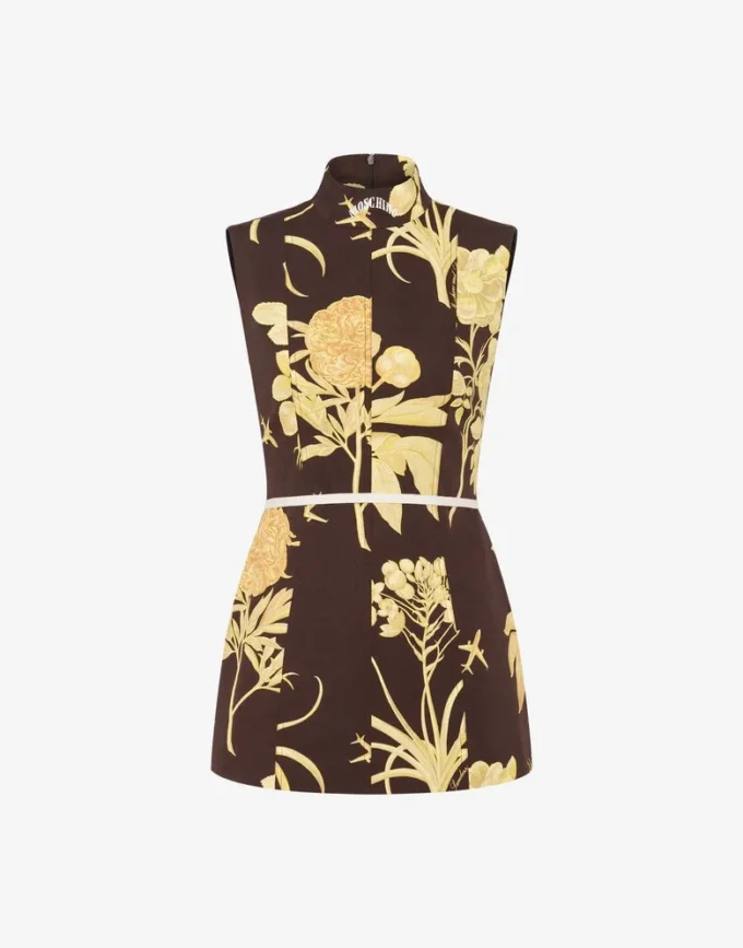 Robe en popeline de coton imprimée