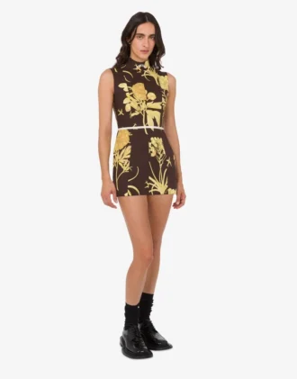 Robe en popeline de coton imprimée