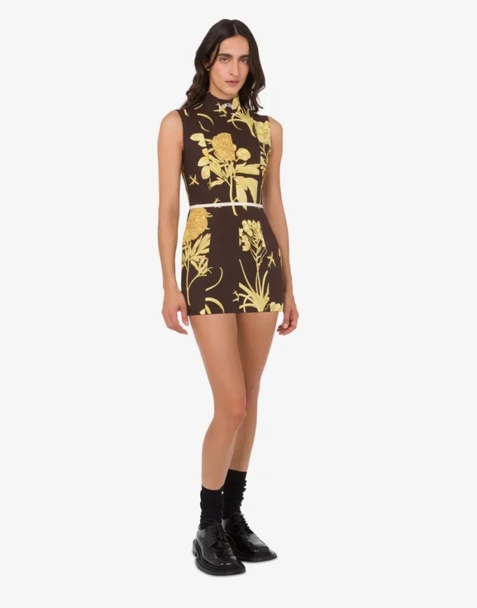 Robe en popeline de coton imprimée