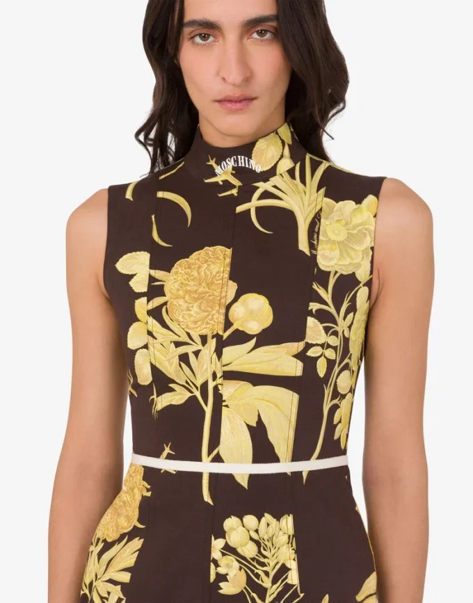 Robe en popeline de coton imprimée