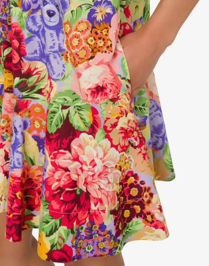 Robe en popeline de coton imprimée