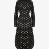 Robe en popeline de coton imprimée à pois