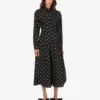 Robe en popeline de coton imprimée à pois
