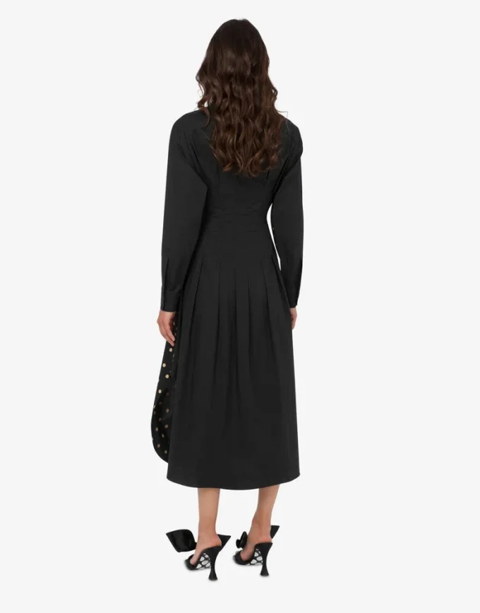 Robe en popeline de coton imprimée à pois