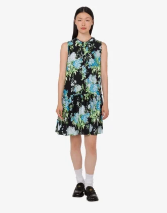 Robe en satin de soie imprimé