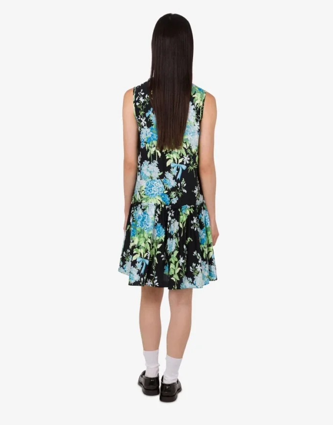 Robe en satin de soie imprimé